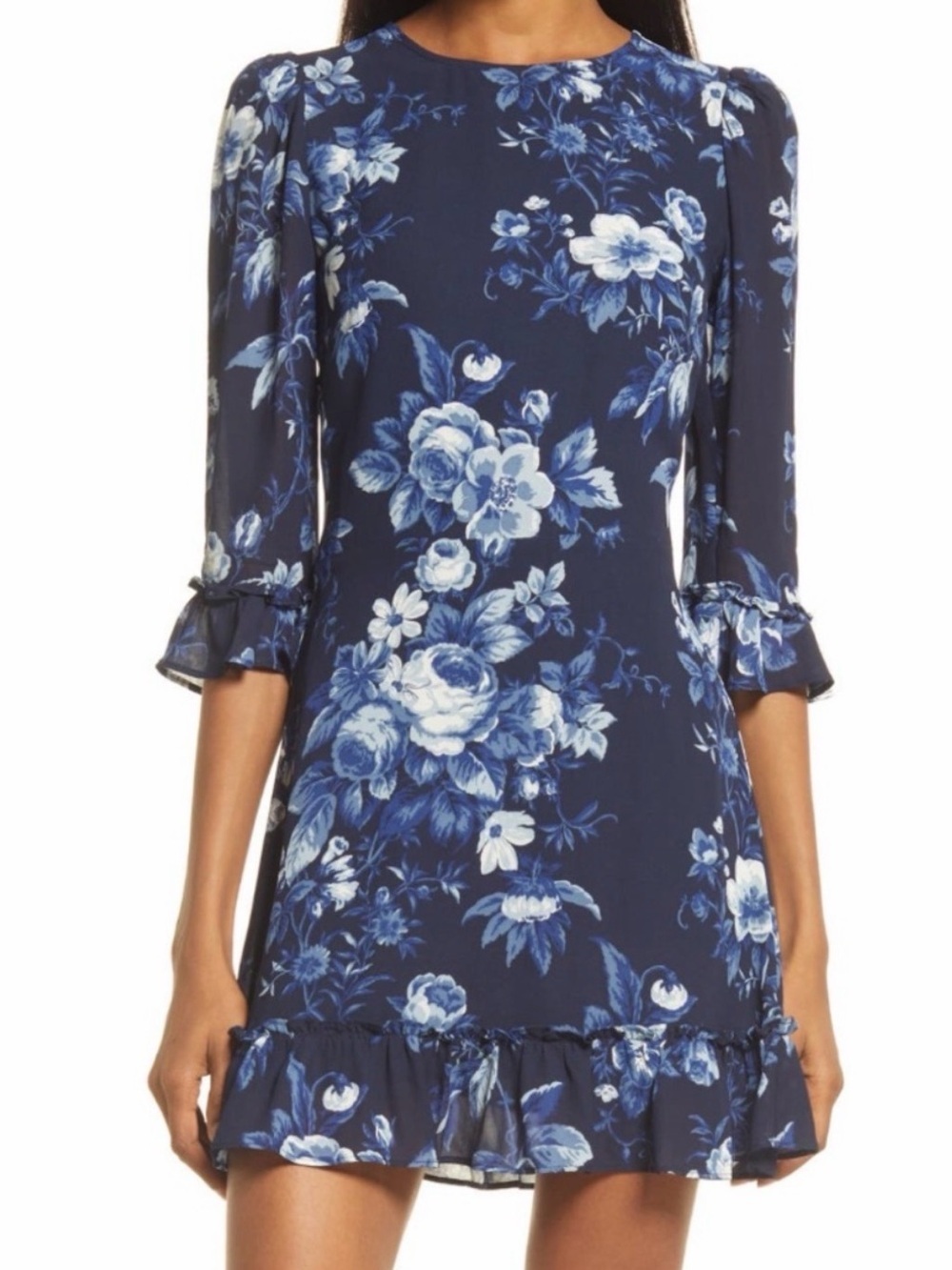 Reformation Doutzen Dress Lottie Blue Floral Mini Dress size 0